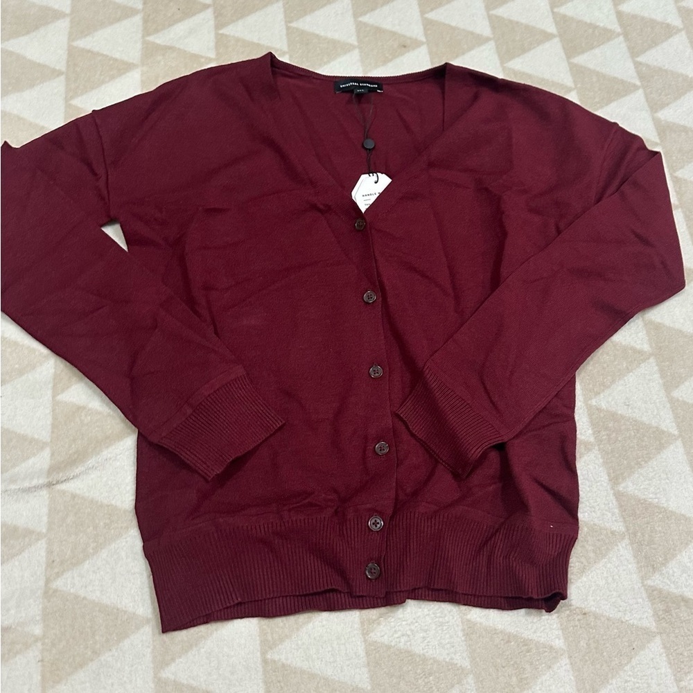 Universal standard dido everyday cardigan oxblood